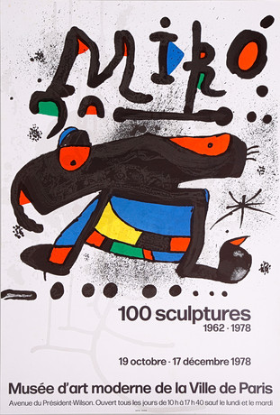 JOAN MIRÓ. Utställningsaffisch, Musée dart moderne 1978. på auktion hos Auktionsbyrån Varberg
