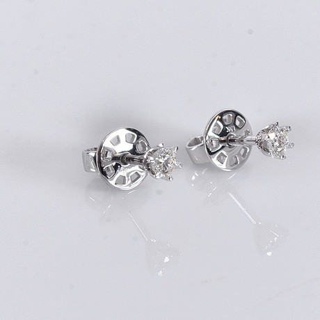 ENSTENSÖRHÄNGEN, 0,17ct, vitguld 18K. på auktion hos Halmstads Auktionskammare
