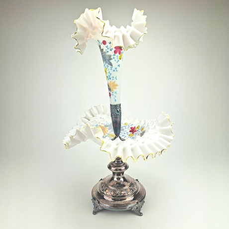 BORDSUPPSATS, glas och nysilver, 1900-talets första hälft. på auktion hos Auktionshuset Thörner & Ek