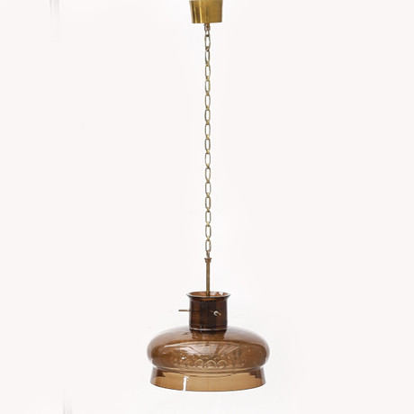 CARL FAGERLUND. Taklampa, glas, "Neptun", Orrefors,1970-tal. på auktion hos Crafoord Auktioner Malmö