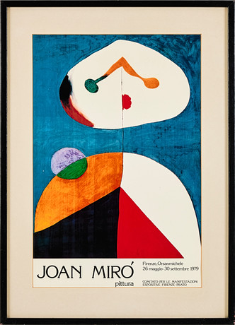 UTSTÄLLNINGSAFFISCH, Joan Miró Firenze Orsanmichele 1979. på auktion hos Stockholms Auktionsverk Magasin 5