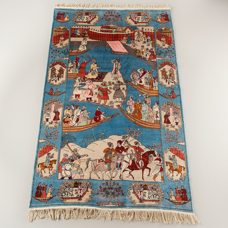 MATTA, motiv ur Noaks ark, 218 x 140 cm, Pakistan, 1900-tal. på auktion hos Wickmans