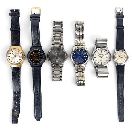 ARMBANDSUR, 6 st, Mildia automatic, Certina, Citizen, Seiko. på auktion hos Roslagens Auktionsverk