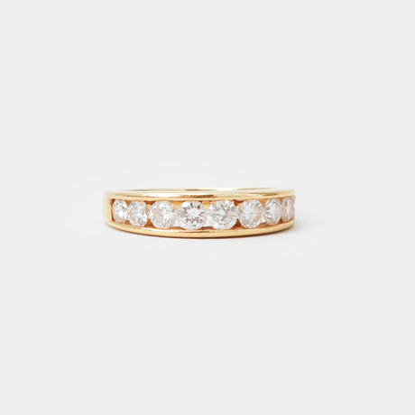 RING, 18k guld samt 9 briljantslipade diamanter ca 0,95ct, vikt ca 3,4 gram. på auktion hos Göteborgs Auktionsverk