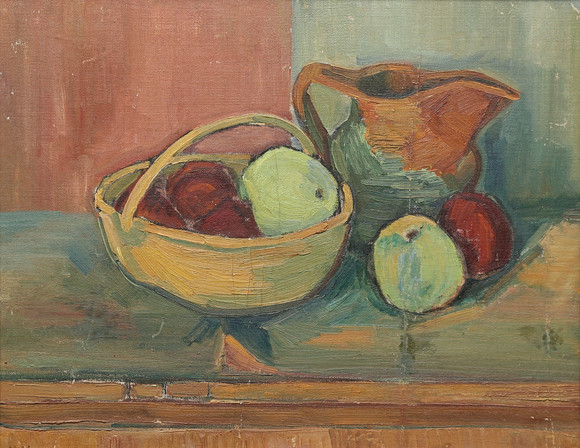 NILS NILSSON. olja på pannå, stilleben, signerad N.N. på auktion hos Gomér & Andersson Linköping