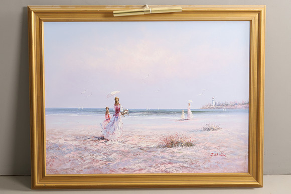 MILLER. OLJA PÅ DUK, Kvinnor på stranden, signerad. på auktion hos Örebro Stadsauktioner