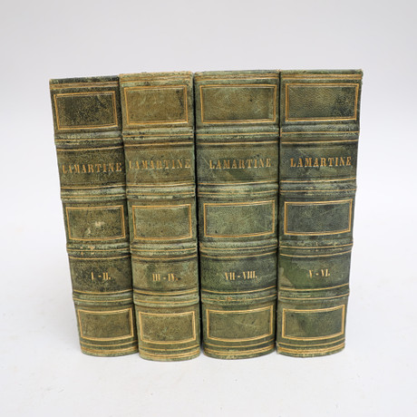 BÖCKER, "Oeuvres completes de m.a.de LAMARTINE" 1847, halvfranska skinnband. på auktion hos Falun Auktionsbyrå