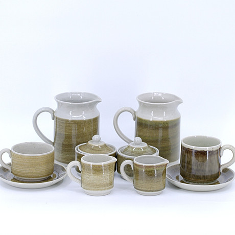 KAFFESERVIS, 46 delar, stengods, Andersson & Johansson, Höganäs, 1970-tal. på auktion hos Höganäs Auktionsverk