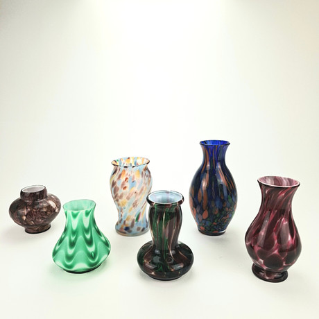 VASER, 6 st, glas, 1900-tal. på auktion hos Auktionshuset Thörner & Ek
