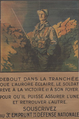 JEAN DROIT 1884-1961. LITOGRAFERAD AFFISCH "3ÈME EMPRUNT DE LA DÉFENSE NATIONALE", 1917. på auktion hos Crafoord Auktioner Lund