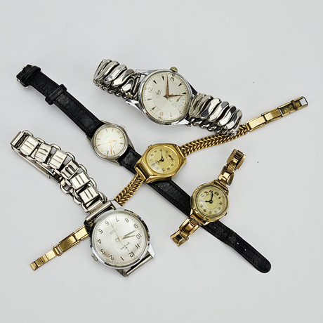 ARMBANDSUR, 5 st, stål, bland annat Tissot, Avia. på auktion hos Auktionshuset Thörner & Ek