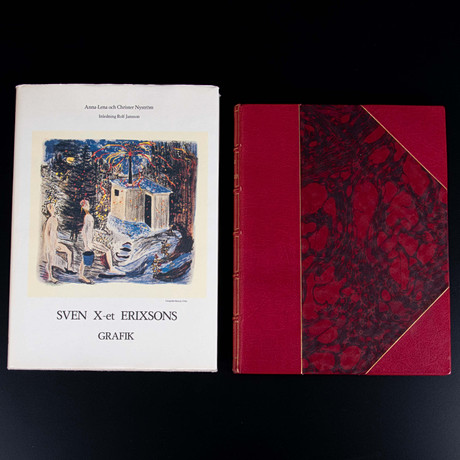 BÖCKER. 2 st, Bohemer och Akademister, Sven X-et Erixsons grafik bibliofilupplagor. på auktion hos Laholms Auktionskammare