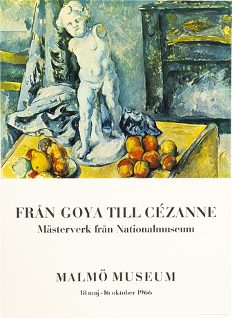 UTSTÄLLNINGSAFFISCH. "Från Goya till Cézanne - Mästerverk från Nationalmuseum", Malmö Museum, 1966. på auktion hos Karljohan Auktioner