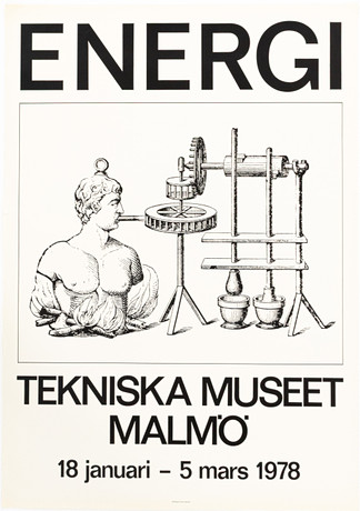 UTSTÄLLNINGSAFFISCH. "Energi", Tekniska Museet Malmö, 1978. på auktion hos Karljohan Auktioner