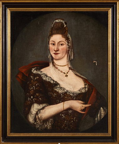OKÄND KONSTNÄR, 17/1800-TAL. Porträtt av en adelsdam. på auktion hos Stockholms Auktionsverk Magasin 5