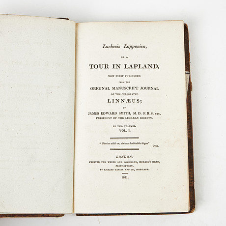 LINNAEUS'S TOUR IN LAPLAND PRINTED 1811, 2 volumes. på auktion hos Stockholms Auktionsverk Magasin 5