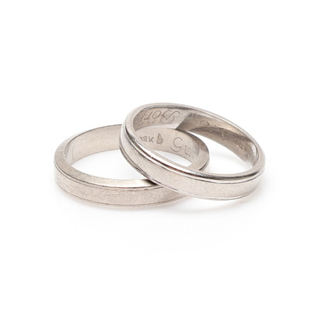 RINGAR, två stycken, vitguld, 18k, ca 8,2 gram. på auktion hos Gomér & Andersson Linköping