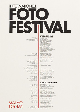 UTSTÄLLNINGSAFFISCH, Internationell Fotofestival, Malmö, 1980-tal. på auktion hos Karljohan Auktioner