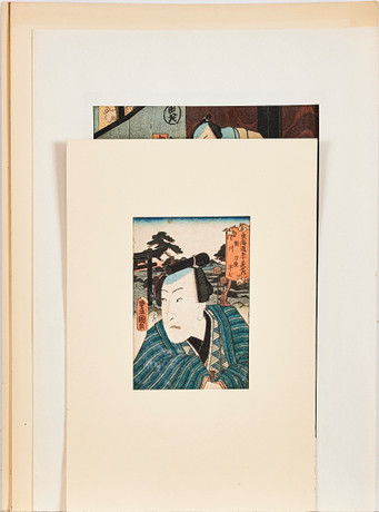 TRÄSNITT, Utagawa Kunisada, tre träsnitt samt Utagawa Kuniyoshi. på auktion hos Stockholms Auktionsverk Magasin 5