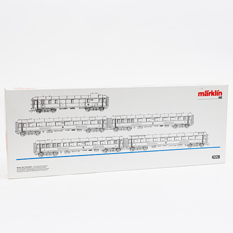 MÄRKLIN 4228 vagnset Rheingold, 5 snälltågsvagnar, originalförpackning. på auktion hos Auktionshuset Kolonn
