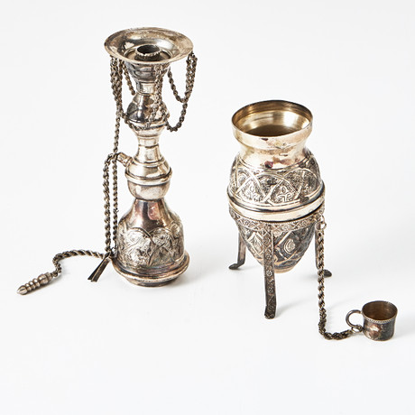 MINIATYRER, 2 st, silver, Vattenpipa samt …