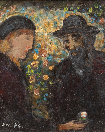 SIRKKA NYMAN (FINLAND, 1925-2018). "Ros till Pissarro", olja på pannå, signerad. på auktion hos Garpenhus Auktioner