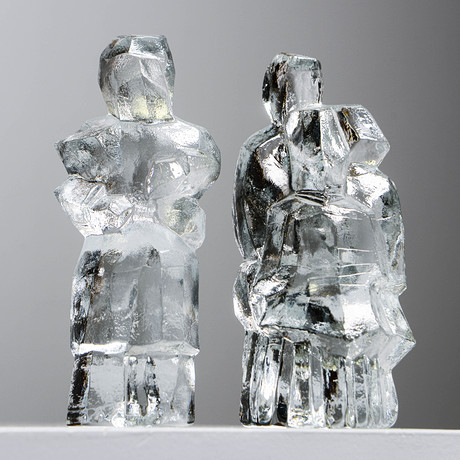 UNO WESTERBERG. Figuriner, 2 st, glas, Pukeberg. på auktion hos Formstad Auktioner