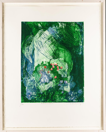 BRITA MOLIN. Färgetsning, "Regnskog", Numrerad: 1/60, Signerad, 1990. på auktion hos Norrlands Auktionsverk