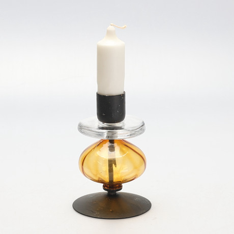 ERIK HÖGLUND. Ljusstake, glas, smide, Boda, 1900-talets andra hälft. på auktion hos Gomér & Andersson Jönköping