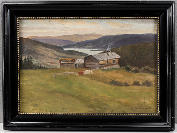 ANDREAS SINGDAHLSEN (1855-1947). Norskt landskap. på auktion hos Karlstad Hammarö Auktionsverk
