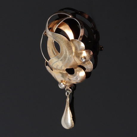 BROSCH, förgyllt silver, Nenson Aktiebolaget, Stockholm. 1948. på auktion hos Stadsauktion Sundsvall