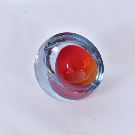MURANO, paperweight, glass with lion decoration, Venice, Italy. In