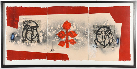 JAMES COIGNARD. 1925-2008. Carborundum, collageteknik, 80 x 165 cm, signerad. på auktion hos Auktionsverket Engelholm