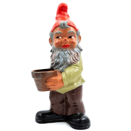 FIGURIN, tomte med kruka, Heissner, keramik, 1900-tal. på auktion hos Norrlands Auktionsverk