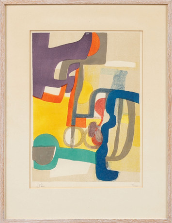 MAURICE ESTÈVE. "Jour de Fete", färglitografi, signerad och numrerad 197/200. på auktion hos Göteborgs Auktionsverk