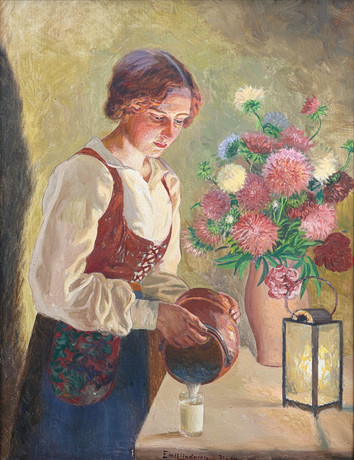 EMIL LINDGREN olja på duk, ca 110 x 90cm, signerad. på auktion hos Gomér & Andersson Jönköping
