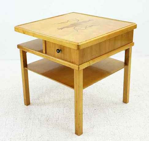 RÖKBORD, intarsia, Art Déco, 1930-tal. på auktion hos Hälsinglands Auktionsverk