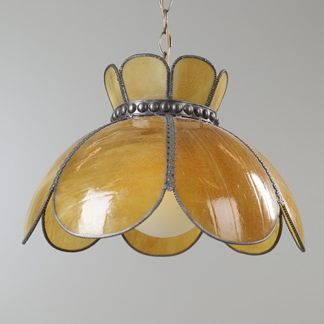 TAKLAMPA, glas och metall, troligen Miranda of Sweden, 1900-talets andra hälft. på auktion hos Helsingborgs Auktionskammare