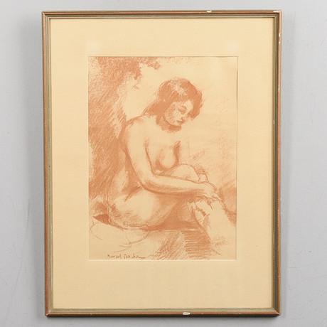 MARCEL ROCHE (1890-1959). Litografi, "Kvinna som badar", signerad i tryck, 1900-talets första halva. på auktion hos Örebro Stadsauktioner