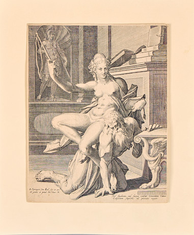 JOHANNES I SADELER. EFTER. Aristoteles och Phyllis. på auktion hos Uppsala Auktionskammare