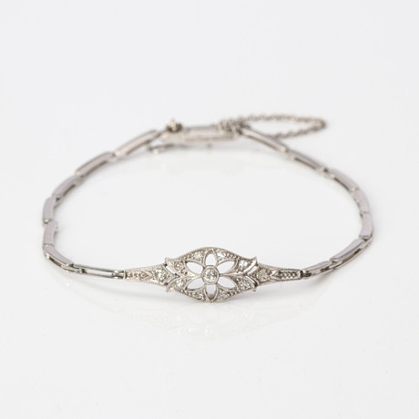 DIAMANTARMBAND. 18k vitguld med briljant- och 8/8-slipade diamanter, totalvikt ca 6,9 gram. på auktion hos Skånes Auktionsverk