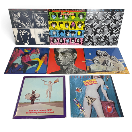 VINYLSKIVOR, 8 st, The Rolling Stones. på auktion hos Roslagens Auktionsverk