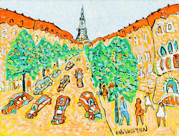 UNO VALLMAN. Stadsmotiv, Paris, olja på duk, signerad. på auktion hos Auktionshuset Kolonn