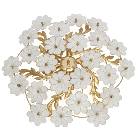 PLAFOND, blommor i formpressat glas, Rejmyre Armaturfabrik, 1970/80-tal. på auktion hos Auktionsmagasinet Vänersborg