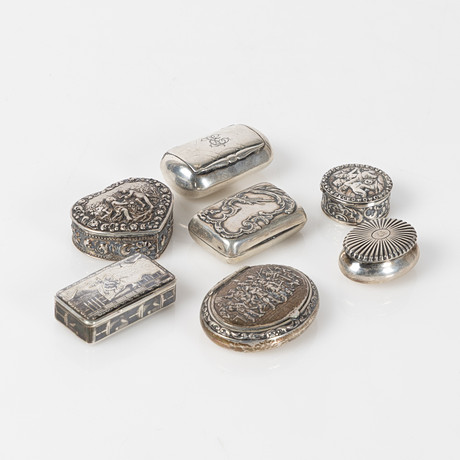 LOCKDOSOR, 7 st, Europa, 1800-tal. på auktion hos Stockholms Auktionsverk Helsingborg