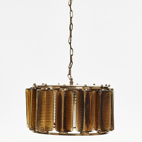 CARL FAGERLUND. Taklampa, Orrefors, 1950/60-tal. på auktion hos Stockholms Auktionsverk Magasin 5