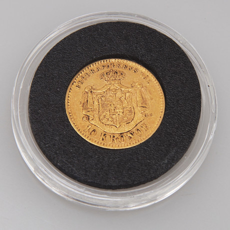 MYNT, guld, 10 kr, Sverige, 1894. på auktion hos Växjö Auktionskammare