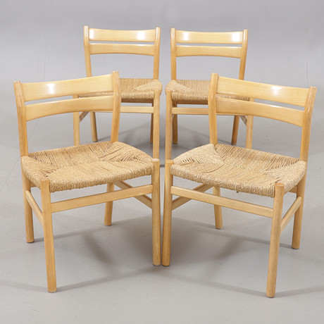 BØRGE MOGENSEN. Stolar, 4 st, "BM1", C.M Madsens fabriker, Haarby, Danmark. på auktion hos Växjö Auktionskammare