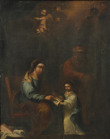 OIDENTIFIERAD KONSTNÄR. Religiöst motiv, olja på duk, signerad, daterad 1793. på auktion hos Växjö Auktionskammare