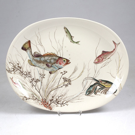 STIG LINDBERG. Fish dish, 2 pcs, stoneware, 